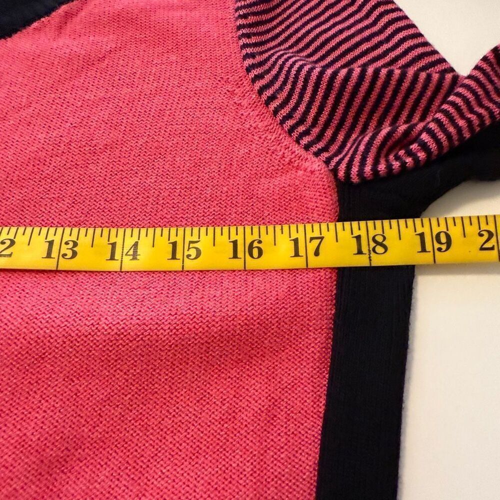 Nic+Zoe Outer Angle Strawberry Pink & Black Preppy Pull Over Sweater Size L - Picture 9 of 13